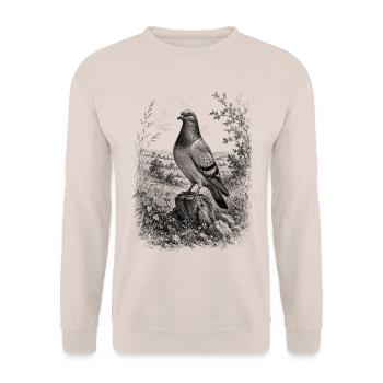 Colombe fière dans la nature dans un style de dessin détaillé - Sweat-shirt Unisexe - sable - Devant - Alina (178cm) & Michal (187cm)