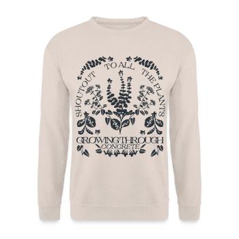 EIN GRÜSSEN AN ALLE PFLANZEN - Unisex Pullover - Sand - Vorne - Alina (178cm) & Michal (187cm)