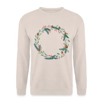 Couronne de Noël, couronne de l’Avent à personnaliser - Sweat-shirt Unisexe - sable - Devant - Alina (178cm) & Michal (187cm)