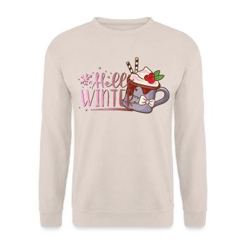 Cocoa winter xmas Weihnachten christmas Kakao - Unisex Pullover - Sand - Vorne - Alina (178cm) & Michal (187cm)