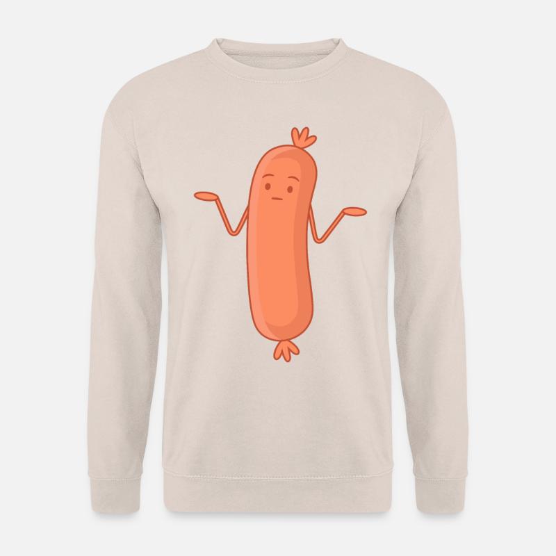 Lustige Bockwurst Achselzucken Wurscht Wurst Egal - Unisex Pullover - Sand