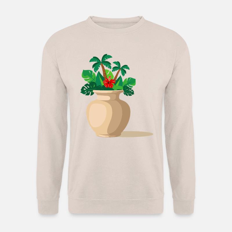 Vase Jungle - Palm Trees Tropics - Unisex Sweatshirt - sand