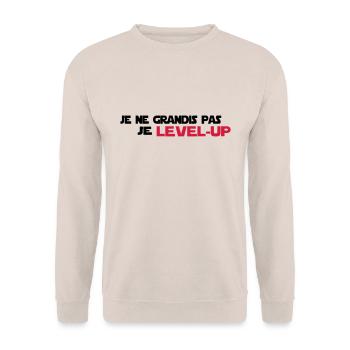 je ne grandis pas - Sweat-shirt Unisexe - sable - Devant - Alina (178cm) & Michal (187cm)
