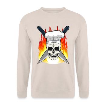 Koch Küche kochen Chefkoch Kochkunst Hobbykoch - Unisex Pullover - Sand - Vorne - Alina (178cm) & Michal (187cm)