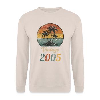 2005 Vintage 20th Birthday Retro Island - Unisex Sweatshirt - sand - Front - Alina (178cm) & Michal (187cm)
