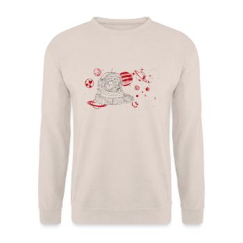 Mute cry in space, black - Unisex Sweatshirt - sand - Front - Alina (178cm) & Michal (187cm)