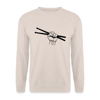 drummer fists - drummer fists - music - rock - Sweat-shirt Unisexe - sable - Devant - Alina (178cm) & Michal (187cm)
