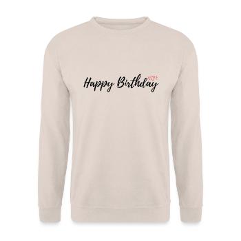 Happy Birthday - Unisex Pullover - Sand - Vorne - Alina (178cm) & Michal (187cm)
