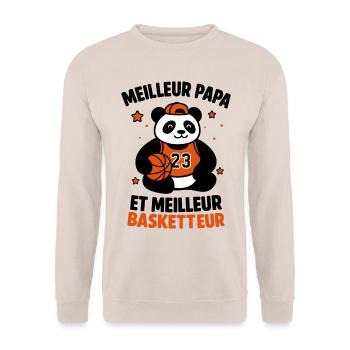 Meilleur basketteur meilleur papa Basket Sport - Sweat-shirt Unisexe - sable - Devant - Alina (178cm) & Michal (187cm)