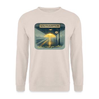Where I Met Your Mother | Southampton Bahnhof - Unisex Pullover - Sand - Vorne - Alina (178cm) & Michal (187cm)
