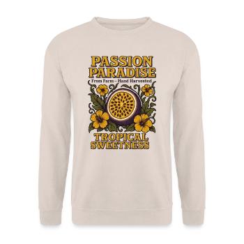 Passion Fruit Summer Fruit Vintage Fruit - Unisex Sweatshirt - sand - Front - Alina (178cm) & Michal (187cm)