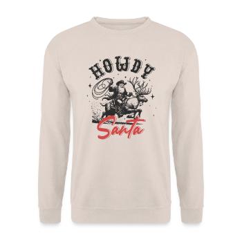 Howdy Santa Reindeer - Unisex Sweatshirt - sand - Front - Alina (178cm) & Michal (187cm)
