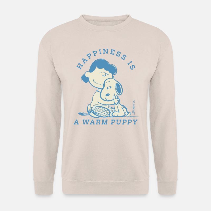Peanuts Design Happiness Is A Warm Puppy - Unisex Pullover - Sand