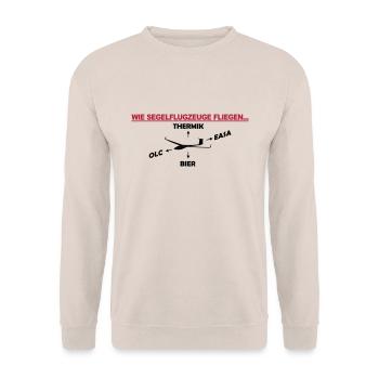 Segelflieger Geschenk - Unisex Pullover - Sand - Vorne - Alina (178cm) & Michal (187cm)