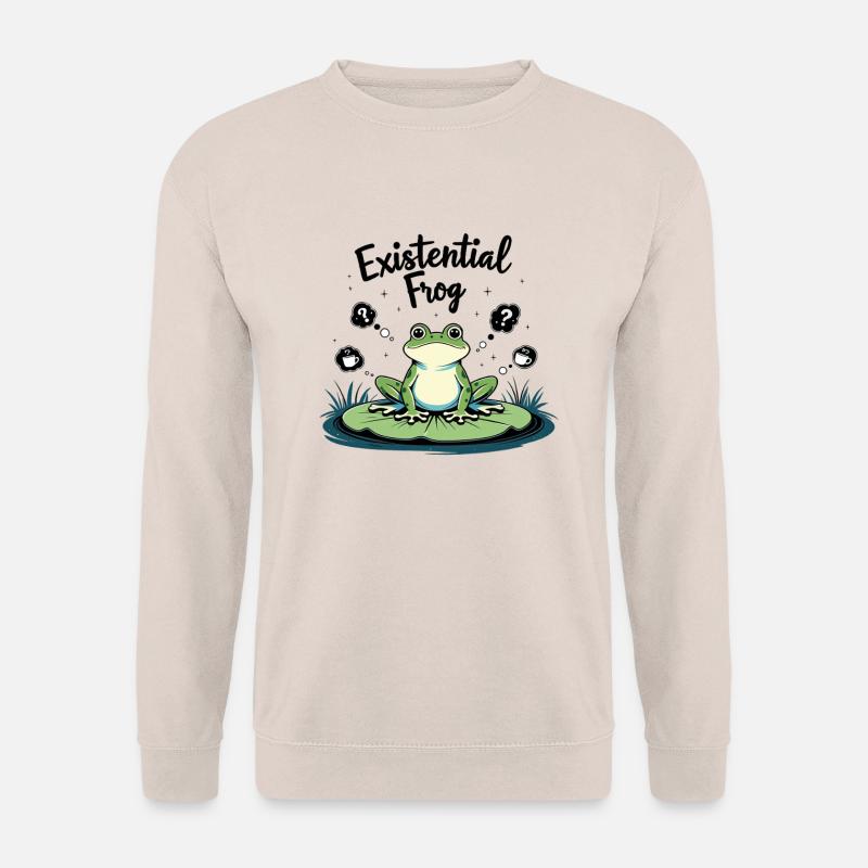Existential Frog – Funny Brooding Motif - Unisex Sweatshirt - sand