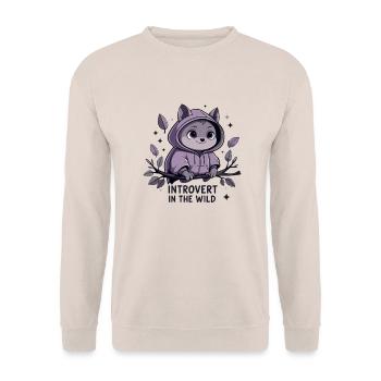 Introvertiert im Freien – Tier im Hoodie - Unisex Pullover - Sand - Vorne - Alina (178cm) & Michal (187cm)