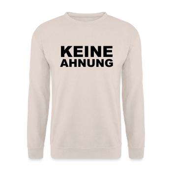 Keine Ahnung - Unisex Pullover - Sand - Vorne - Alina (178cm) & Michal (187cm)
