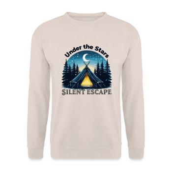 Camping Campsite Camping Camper Nature Stars - Unisex Sweatshirt - sand - Front - Alina (178cm) & Michal (187cm)