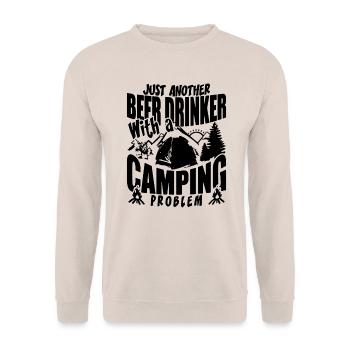 Beer Drinker With Camping Problem - Unisex Sweatshirt - sand - Front - Alina (178cm) & Michal (187cm)