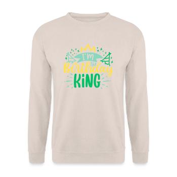 I'm the Birthday KING - Unisex Pullover - Sand - Vorne - Alina (178cm) & Michal (187cm)