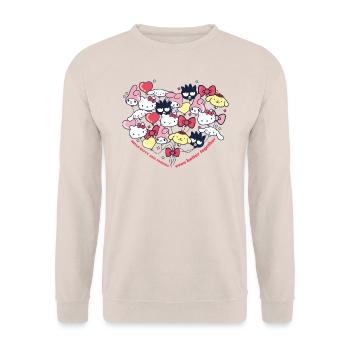 Hello Kitty And Friends Balloons In Heart Shape - Unisex Sweatshirt - sand - Front - Alina (178cm) & Michal (187cm)