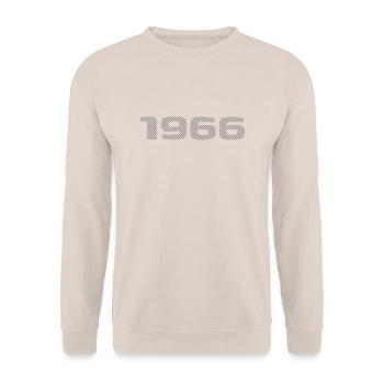 Geboren 1966 Retro Stripe Modernes Geburtstagsdesign - Unisex Pullover - Sand - Vorne - Alina (178cm) & Michal (187cm)