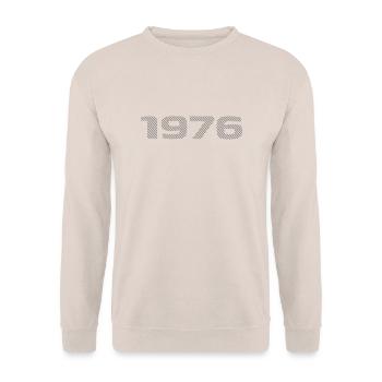 Geboren 1976 Retro Stripe Modernes Geburtstagsdesign - Unisex Pullover - Sand - Vorne - Alina (178cm) & Michal (187cm)