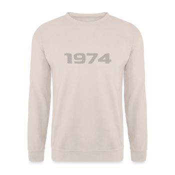 Geboren 1974 Retro Stripe Modernes Geburtstagsdesign - Unisex Pullover - Sand - Vorne - Alina (178cm) & Michal (187cm)
