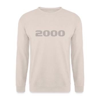 Born 2000 Retro Stripe Modern Birthday Design - Unisex Sweatshirt - sand - Front - Alina (178cm) & Michal (187cm)