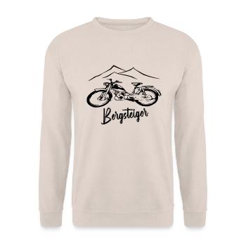 Zündapp Bergsteiger MD 25 Mofa Kult - Unisex Pullover - Sand - Vorne - Alina (178cm) & Michal (187cm)