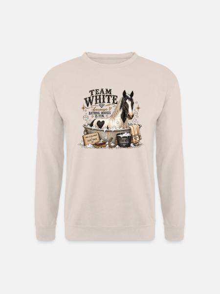 Team Weiß – Pferdebadeclub - Unisex Pullover - Sand