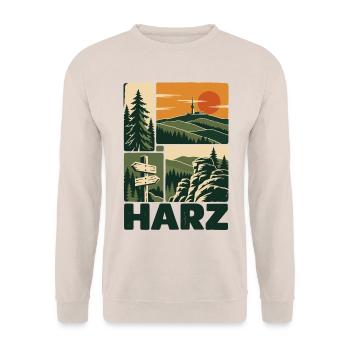 Harz Germany Outdoor Adventure - Unisex Pullover - Sand - Vorne - Alina (178cm) & Michal (187cm)