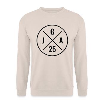JGA 2025 - Junggesellenabschied 2025 - JGA 25 - Unisex Pullover - Sand - Vorne - Alina (178cm) & Michal (187cm)
