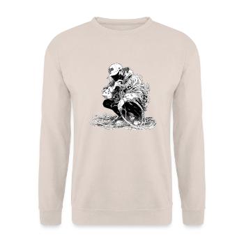 Connected Rap Soul Flow - Unisex Sweatshirt - sand - Front - Alina (178cm) & Michal (187cm)