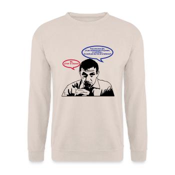 si y'en a aussi lino ventura - Sweat-shirt Unisexe - sable - Devant - Alina (178cm) & Michal (187cm)