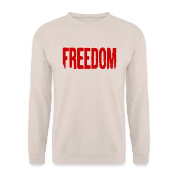 Freedom - Unisex Sweatshirt - sand - Front - Alina (178cm) & Michal (187cm)