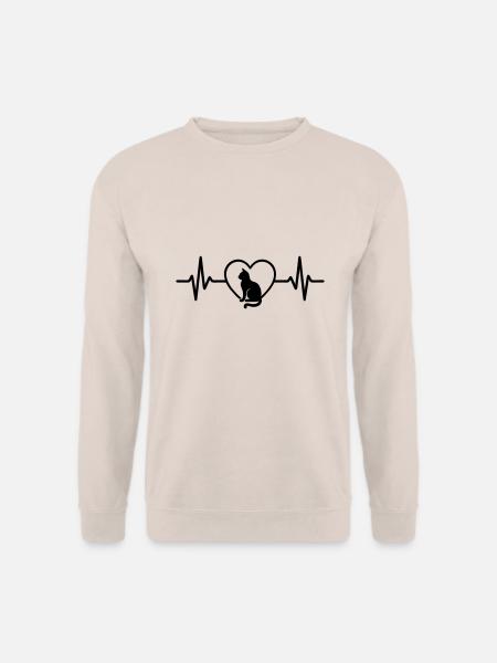 Süße Katze Mein 4-beiniges Herz - Unisex Pullover - Sand