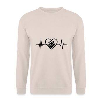 Swimming heart in the water - Unisex Sweatshirt - sand - Front - Alina (178cm) & Michal (187cm)