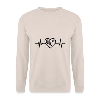 Le cœur du tennis sur le court - Sweat-shirt Unisexe - sable - Devant - Alina (178cm) & Michal (187cm)