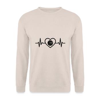 Basketball heart for the basket - Unisex Sweatshirt - sand - Front - Alina (178cm) & Michal (187cm)