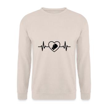Boxing Heart in the Ring - Unisex Sweatshirt - sand - Front - Alina (178cm) & Michal (187cm)