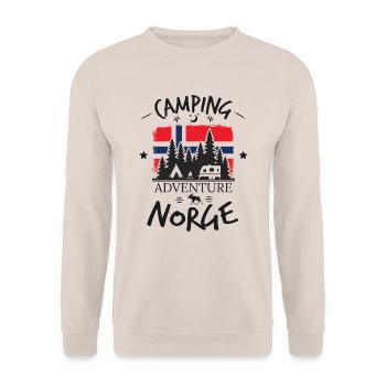 Camping Adventure - Norge - Norway - Unisex Sweatshirt - sand - Front - Alina (178cm) & Michal (187cm)