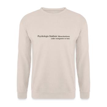Psychologie-Student: Meister im Menschenlesen - Unisex Pullover - Sand - Vorne - Alina (178cm) & Michal (187cm)