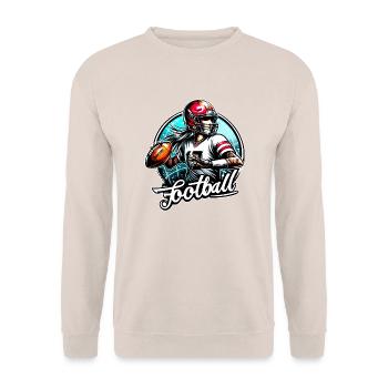 American Football Girl Touchdown - raffstaff ® - Unisex Sweatshirt - sand - Front - Alina (178cm) & Michal (187cm)