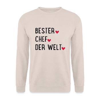Bester Chef - Unisex Pullover - Sand - Vorne - Alina (178cm) & Michal (187cm)