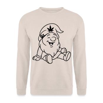 Super süßer lachender Zwerg/Wichtel - Unisex Pullover - Sand - Vorne - Alina (178cm) & Michal (187cm)