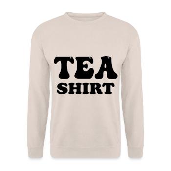 Tea Funny Teashirt - Unisex Sweatshirt - sand - Front - Alina (178cm) & Michal (187cm)