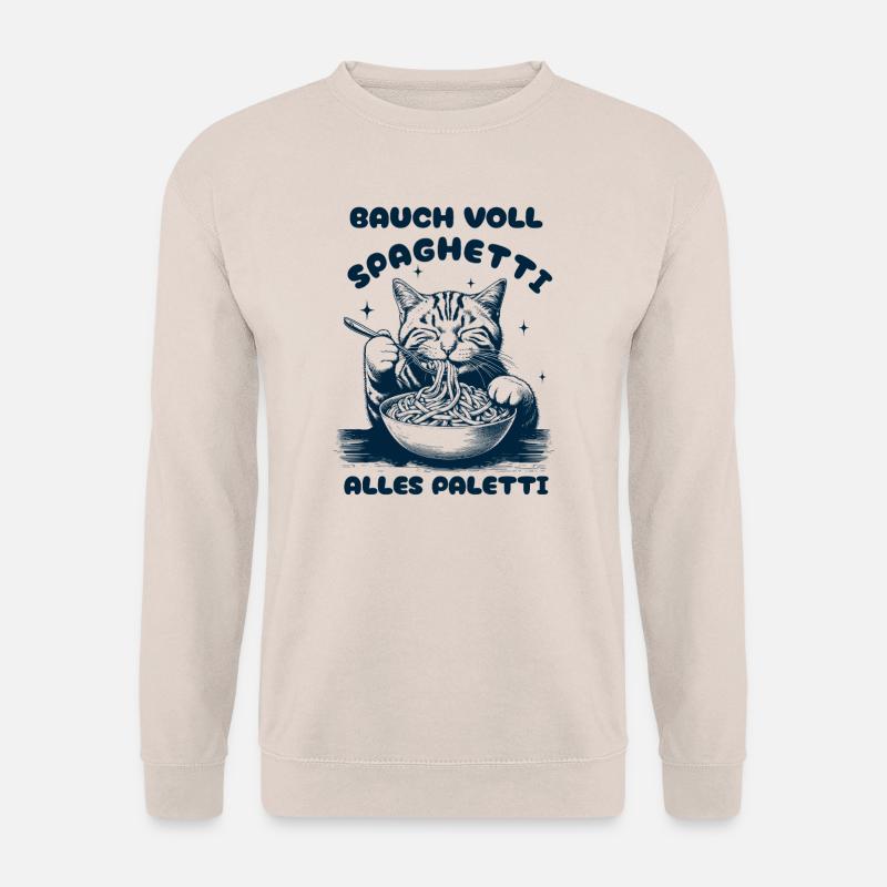 Belly Full Spaghetti Cat - Unisex Sweatshirt - sand