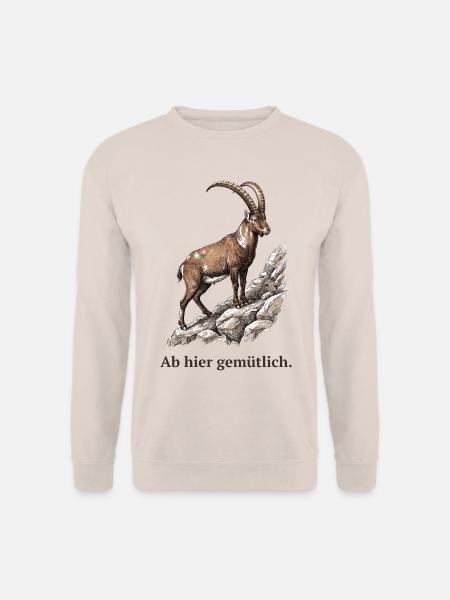 Steinbock Ab hier gemütlich - Unisex Pullover - Sand