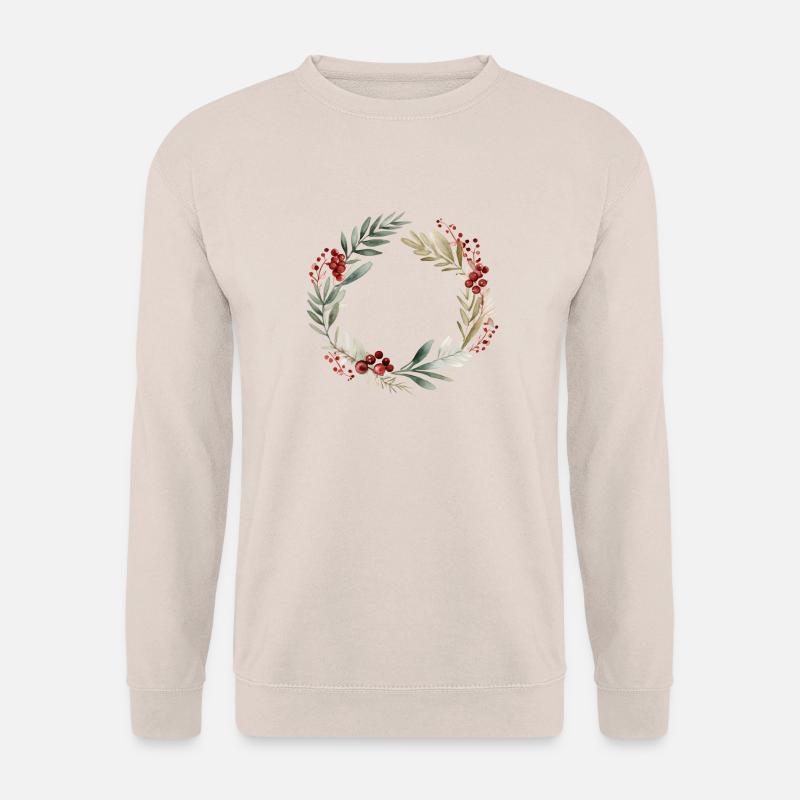 Weihnachtskranz Aquarell - Unisex Pullover - Sand
